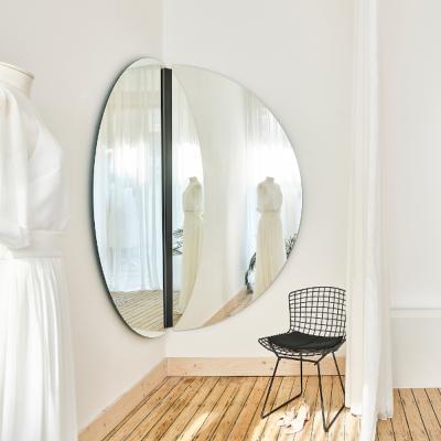 Miroir Design Rond Lumineux Corner Luna Black L 200cm