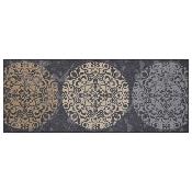 Tapis d'Entrée Absorbant Rosace beige - 75x190cm