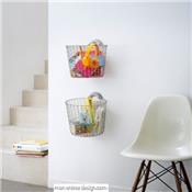 Support Mural Panier Rangement Blanc