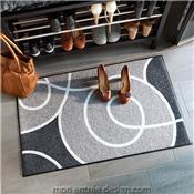 Tapis Paillasson Entrée Absorbant Swoop Gris 50x75