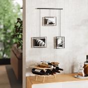 Cadre photo mural type exposition "Exhibit"- Lot de 3 en métal brossé noir - Umbra
