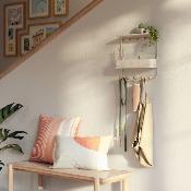 Etagère Murale  avec crochets - Estique blanc