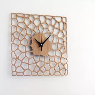 Horloge Murale Design Bois Pebbles 43cm Chêne