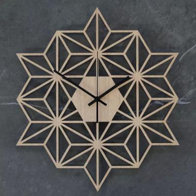 Horloge Murale Design Flocon 43cm Chêne