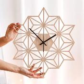 Horloge Murale Design Flocon 43cm Chêne