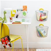 Support Mural Panier Rangement Jaune