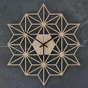 Horloge Murale Design Flocon 43cm Chêne