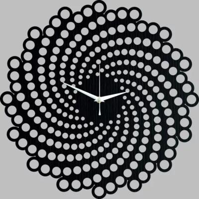Horloge Murale Design Bois Spike Noire